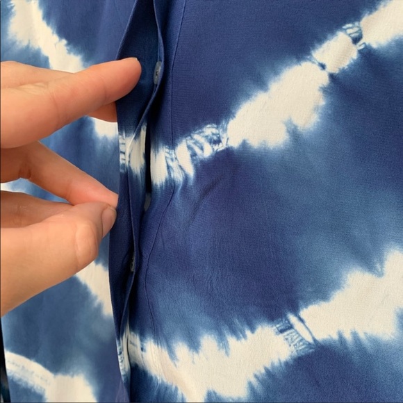 J. Crew Blue Tie-Dye Silk Button Down Shirt - Picture 10 of 14